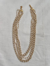 Gold polish multi layer pearls chain-Silver Neckpiece-CI-House of Taamara